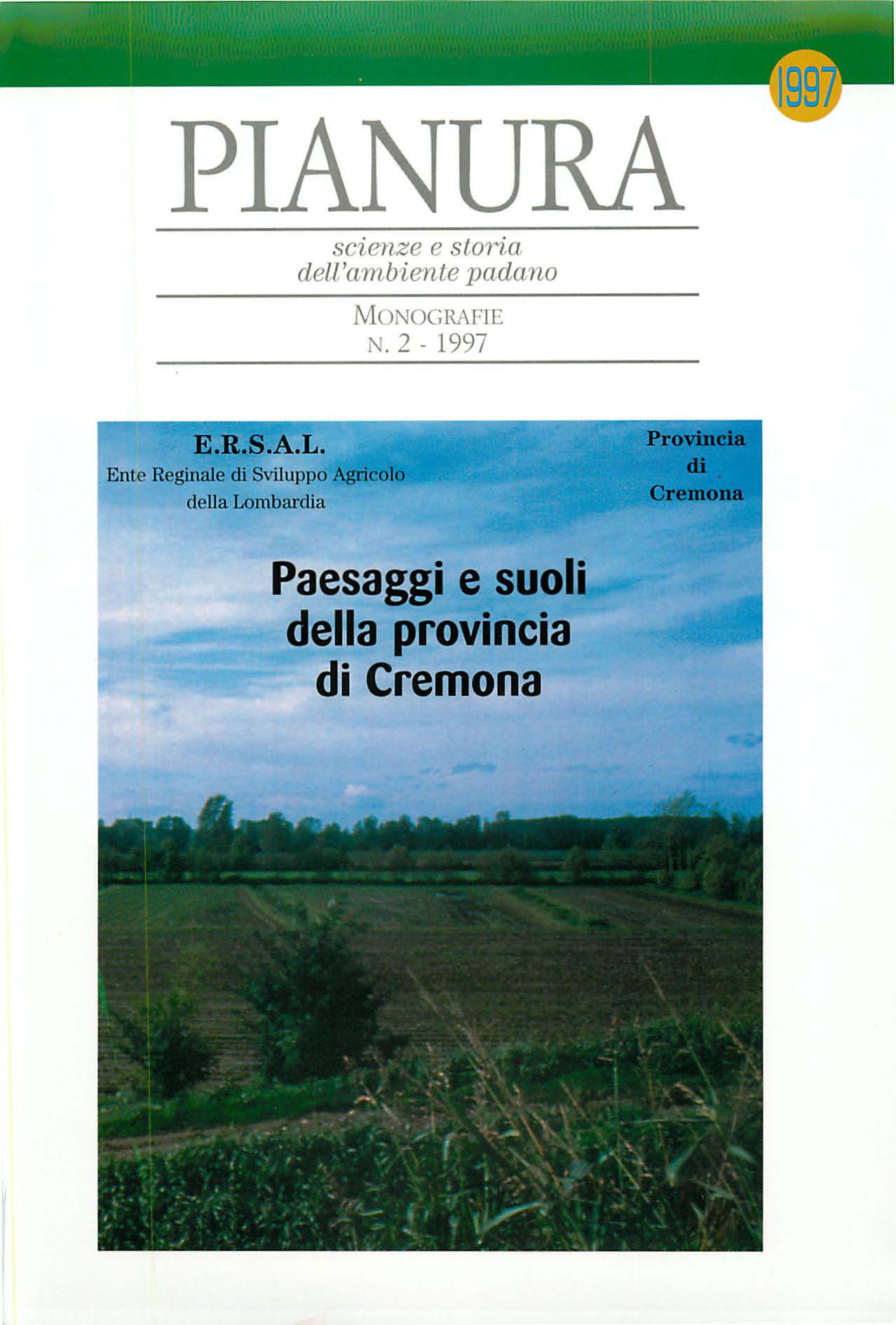 Copertina libro Paesaggi e suoli della provincia di Cremona